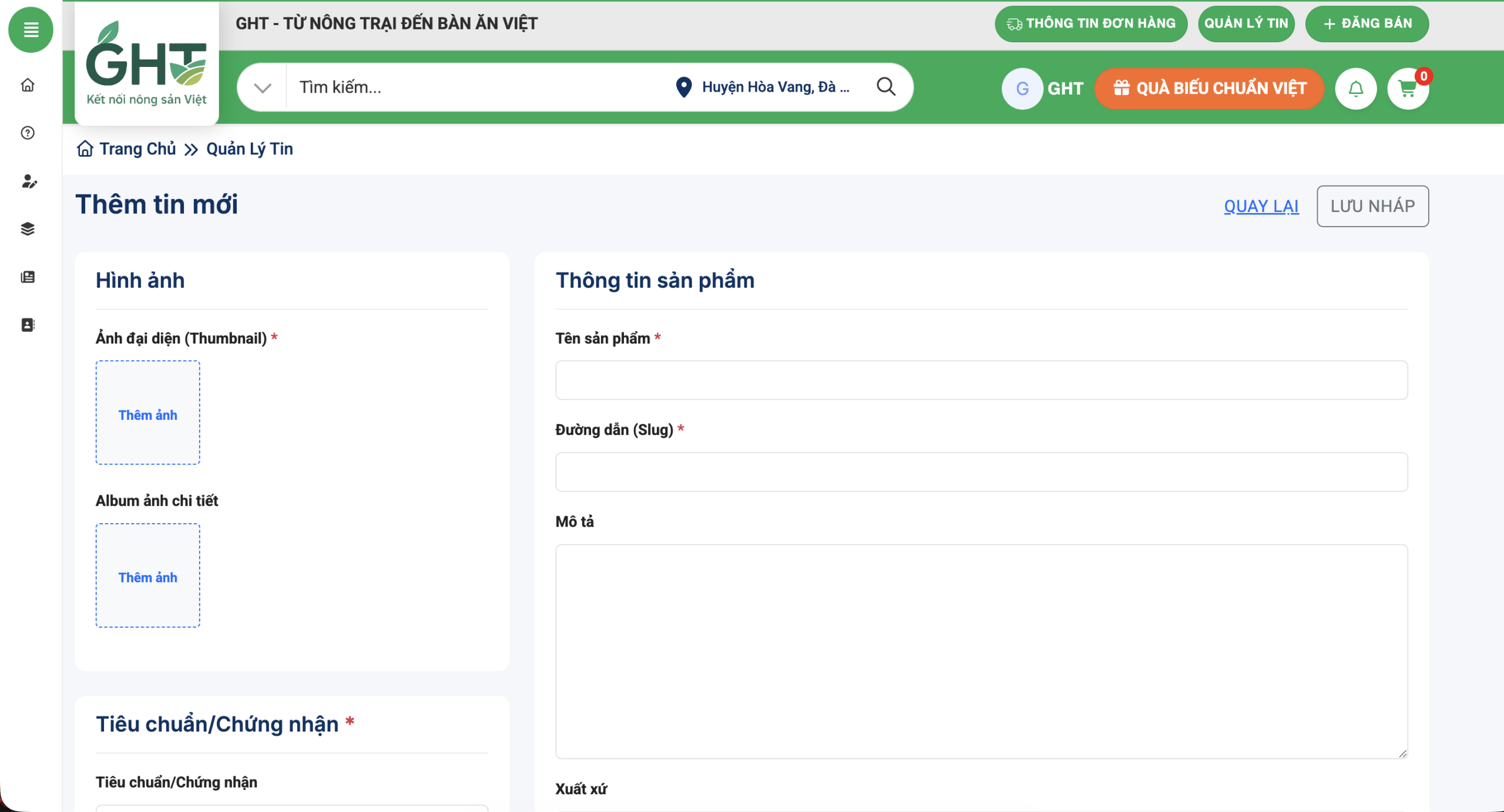 Bước 2 : Điền thông tin tin đăng theo hướng dẫn sau đó nhấn nút “ĐĂNG BÁN”